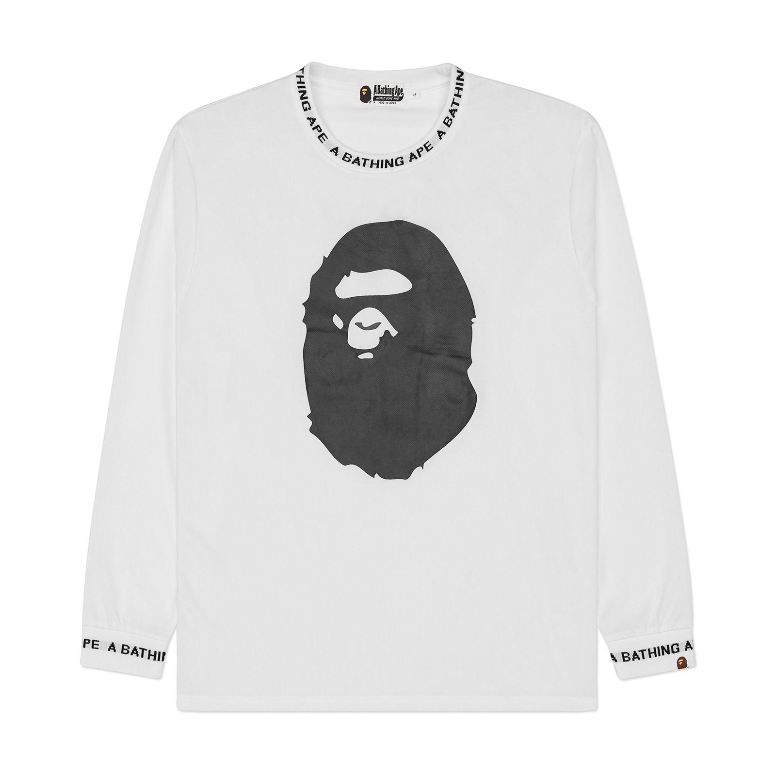 White Bathing Ape Logo - A Bathing Ape Logo Rib Longsleeve T Shirt Jam Socialism