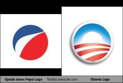 Funny Pepsi Logo - Upside down Pepsi Logo Totally Looks Like Obama Logo - Cheezburger ...