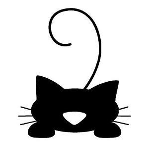 Black and White Cat Logo - Cat Silhouette Kitten Black Cat Logo Sticker Decal Graphic Vinyl