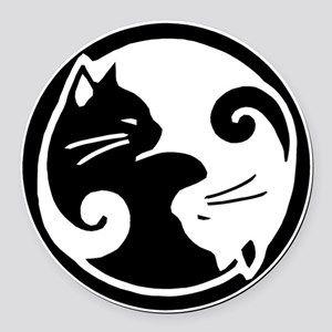 Black and White Cat Logo - Cat Car Magnets