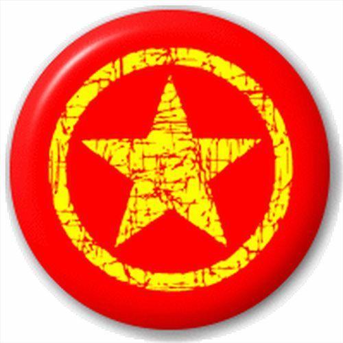 Stars in Yellow Circle Logo - Small 25mm Lapel Pin Button Badge Novelty Yellow and Red Circle Star