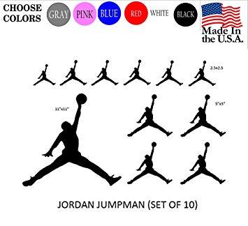 Pink Jordan Logo - Amazon.com: Set NBA Jordan 23 Jumpman Logo AIR Huge Flight Vinyl ...