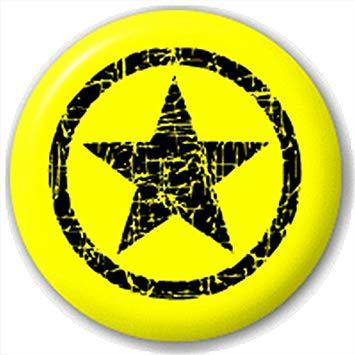 Stars in Yellow Circle Logo - Small 25mm Lapel Pin Button Badge Novelty Yellow And Black Circle ...