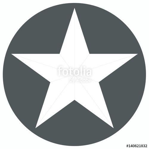Stars in Yellow Circle Logo - White Star shape isolated on black circle background. flat sign ...