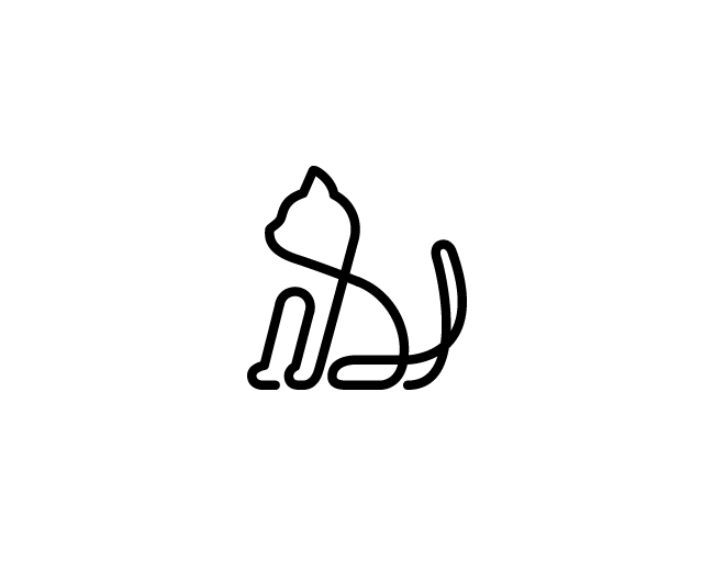 Black and White Cat Logo - LogoDix