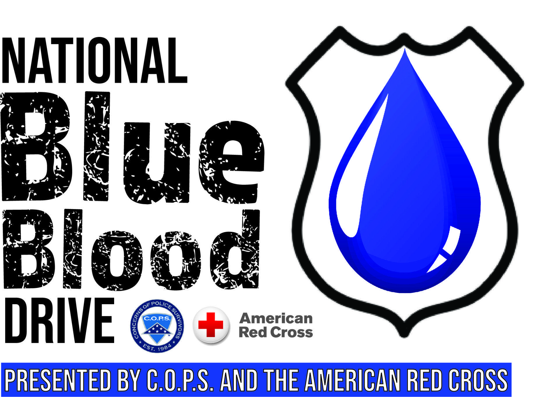 Blue and Red Cross Logo - National Blue Blood Drive