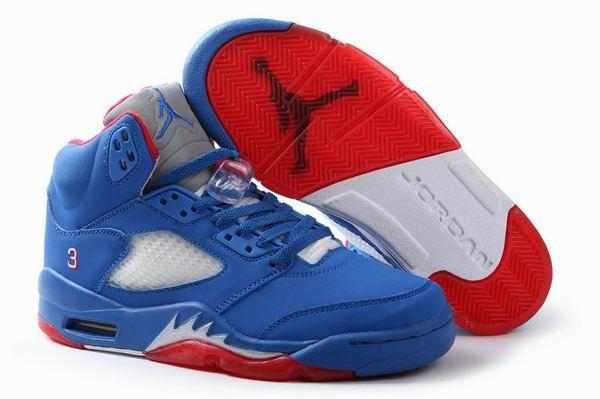 Blue and Red Jordan Logo - Air Jordans 5 Blue Red White --eNmEq