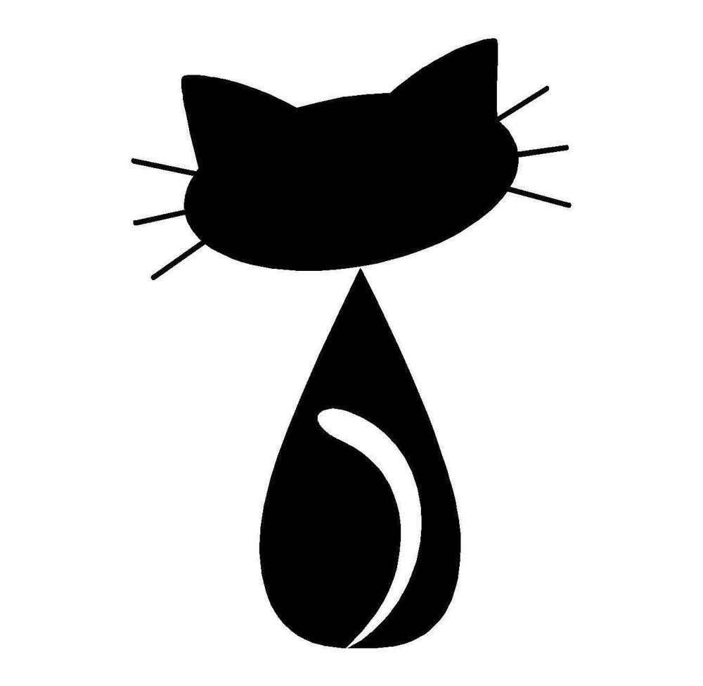 Black and White Cat Logo - Cat Silhouette Kitten Black Cat Logo Sticker Decal Graphic Vinyl ...