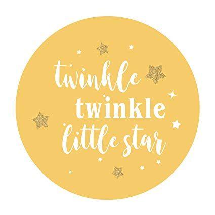 Stars in Yellow Circle Logo - MAGJUCHE 2 Inch Yellow Twinkle Twinkle Little Star