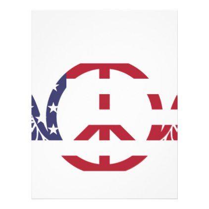 American Red and Blue Logo - Peace Sign America Red White Blue Stars Usa. red style