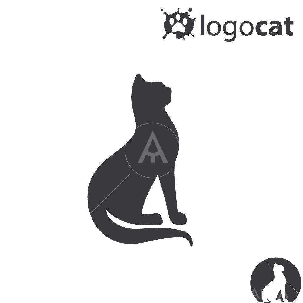 Black and White Cat Logo - cat logo set - newarta