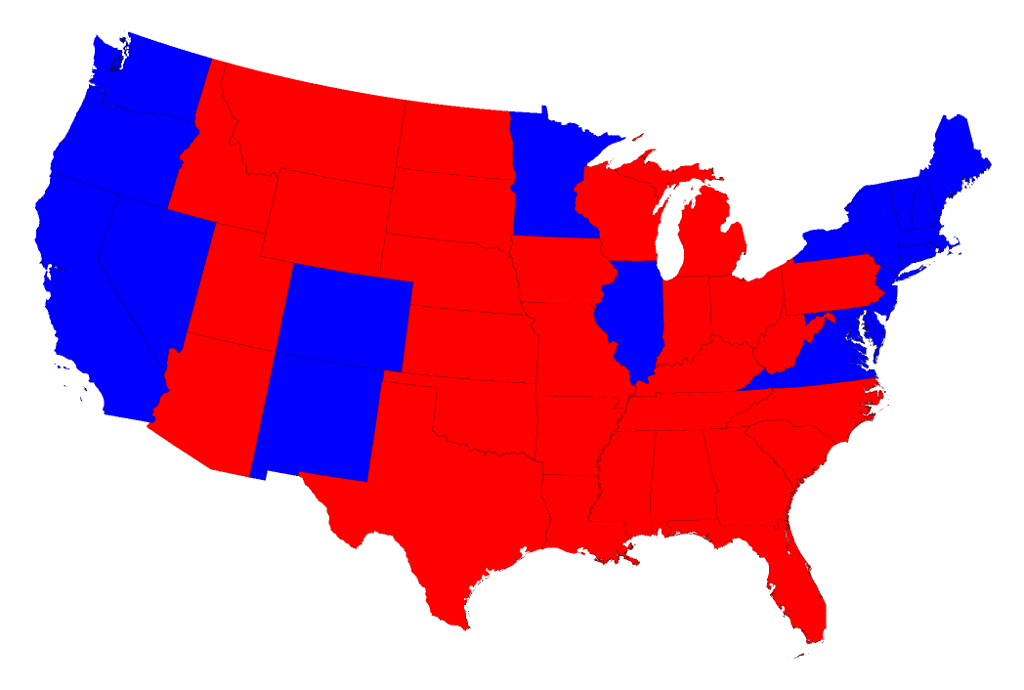 American Red and Blue Logo - Election maps
