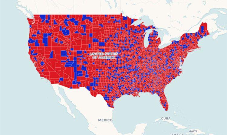 American Red and Blue Logo - Midterm elections map: Is Democrat and Republican red or blue in USA