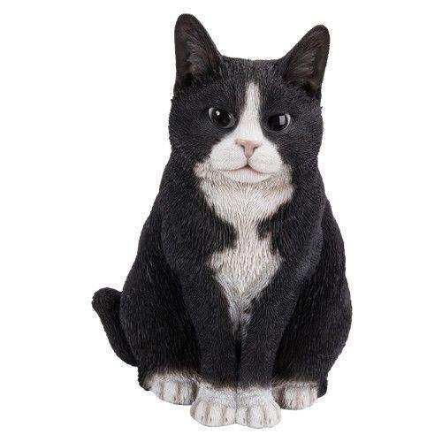 Black and White Cat Logo - BRAND NEW SITTING BLACK & WHITE CAT GARDEN ORNAMENT