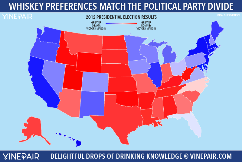 American Red and Blue Logo - MAP: Red vs. Blue Divided Politics Of Whiskey In America