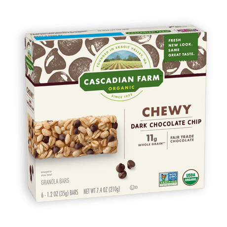 Cascadian Farms Logo - Dark Chocolate Chip Chewy Granola Bar • Cascadian Farm Organic