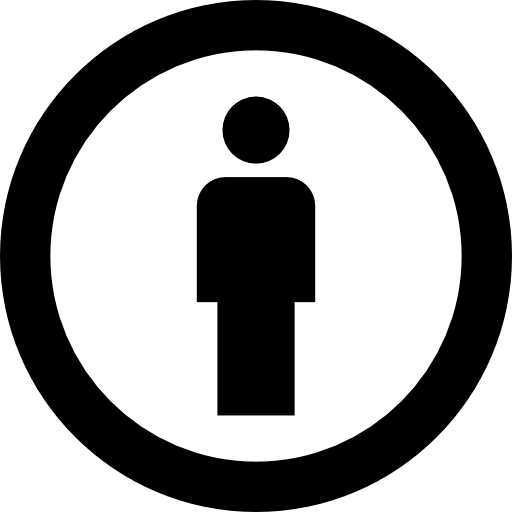 Circle Person Logo - Creative commons license circular image with a standing person