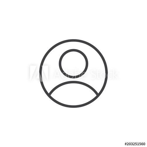 Circle Person Logo - Person profile circle avatar outline icon. linear style sign for ...