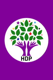 Red with Purple Circle Logo - Peoples' Democratic Party (Turkey)
