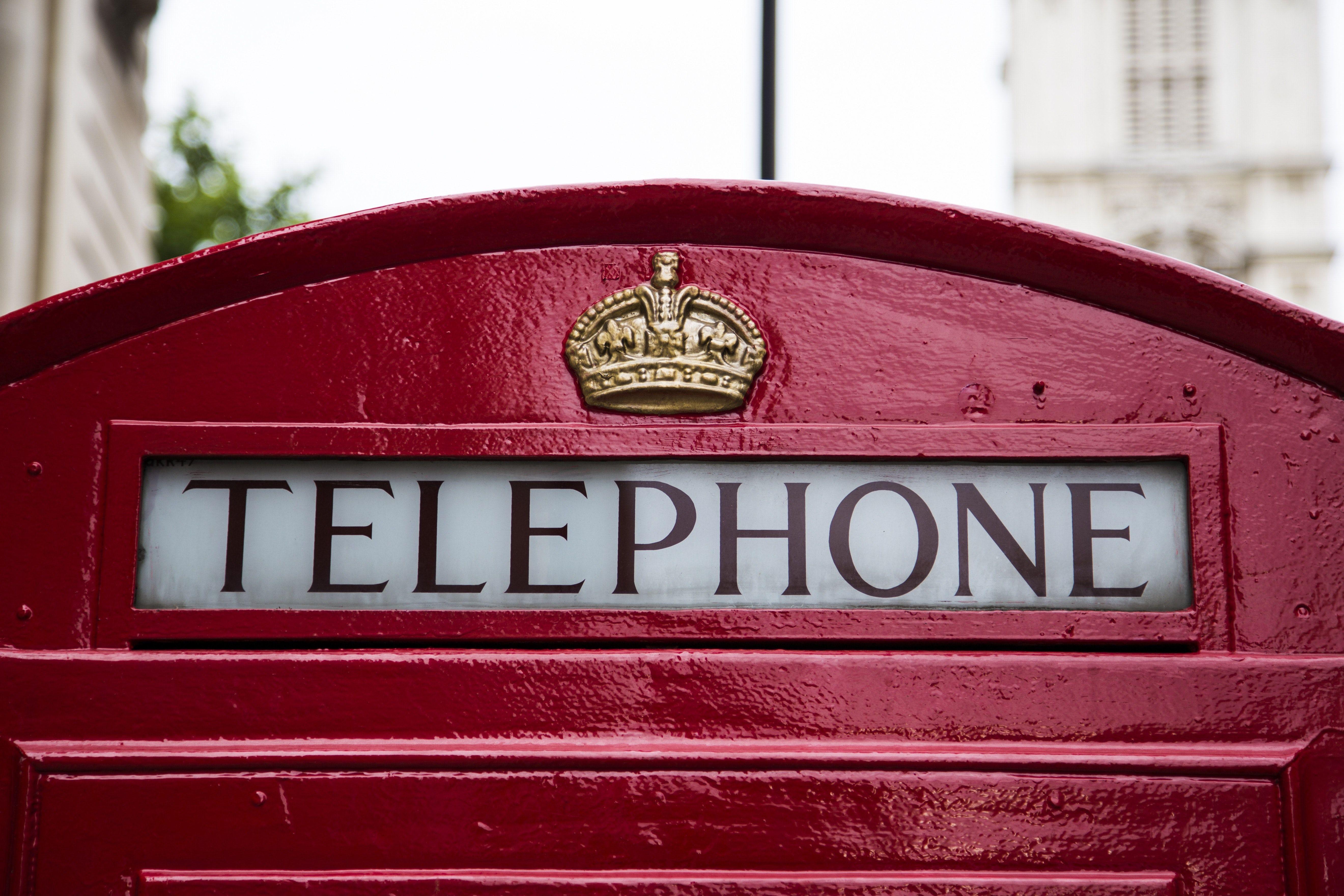 Red Telephone Logo - Telephone Red Gold Crown Booth · Free Stock Photo