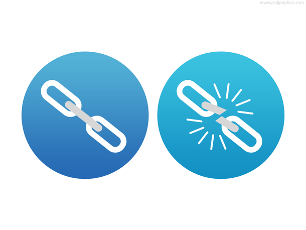 Broken Blue Circle Logo - Linked and broken link (PSD)