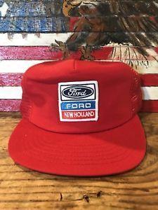 Vintage New Holland Logo - VINTAGE 1980s, FORD NEW HOLLAND TRACTORS, PATCH, TRUCKER HAT, SNAP