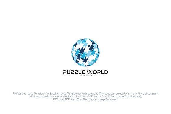 World Puzzle Logo - Puzzle World Logo Logo Templates Creative Market