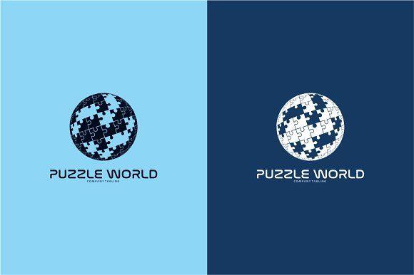 World Puzzle Logo - Puzzle World Logo Logo Templates Creative Market