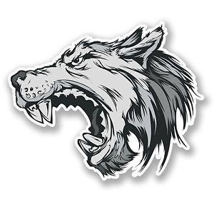 Wild Dog Logo - Details about 2 x Angry Wolf Sticker Car Bike iPad Laptop Helmet Wild Dog  Mascot Animal #4259