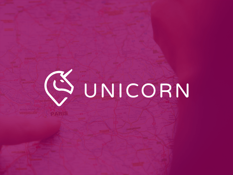 Map Tag Logo - Unicorn + Map / Pin / Tag / Logo