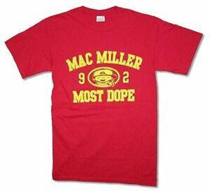 Most Dope Logo - Mac Miller 1992 Most Dope Yellow Print Logo Red T Shirt New Official ...