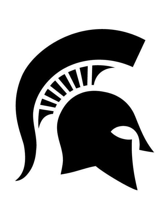White Spartan Logo - MSU Pumpkin Stencils: Spartan Helmet. I Bleed Green and White