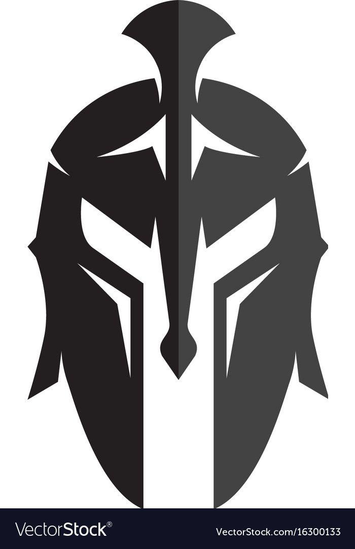 White Spartan Logo - spartan logo spartan helmet logo template icon design vector image ...
