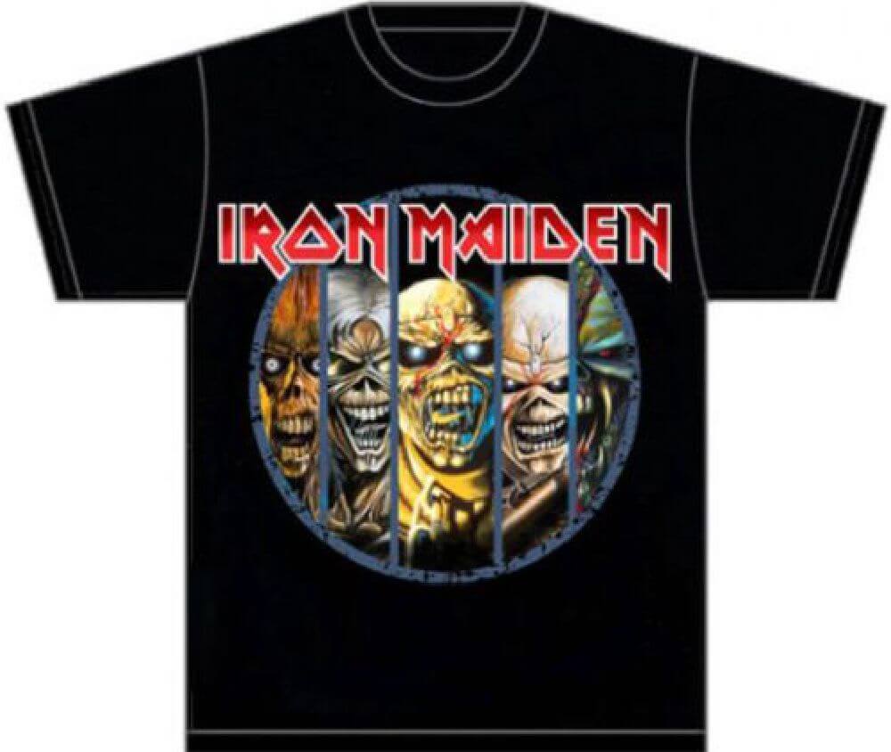 Eddie Iron Maiden Logo - Iron Maiden Eddie the Head Mascot Versions Men's Black T-shirt