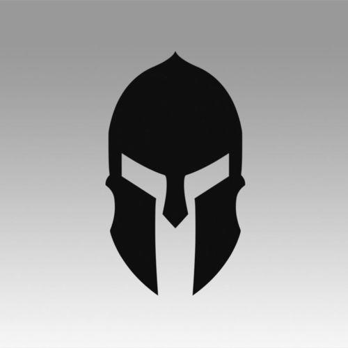 Black and White Spartan Logo - Spartan logo 3D | CGTrader