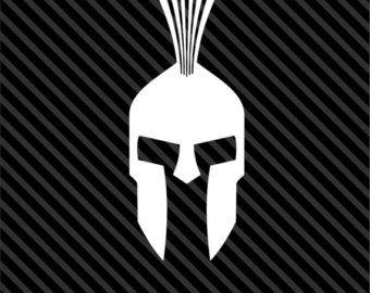 White Spartan Logo - Spartan decal | Etsy