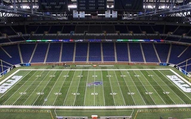 Ford Field Logo - LOOK: Lions logo gets erased, Ford Field now has Bills logo at