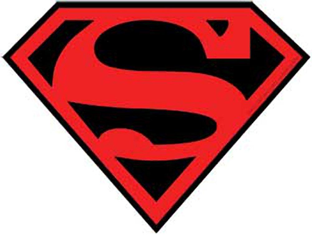 Superman Saints Logo - Superman Red & Black Logo Sticker