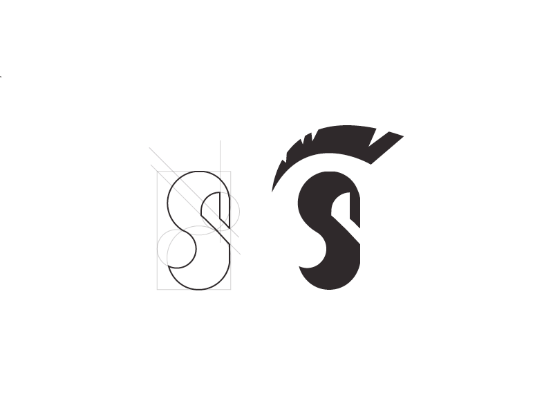 White Spartan Logo - S + Spartan