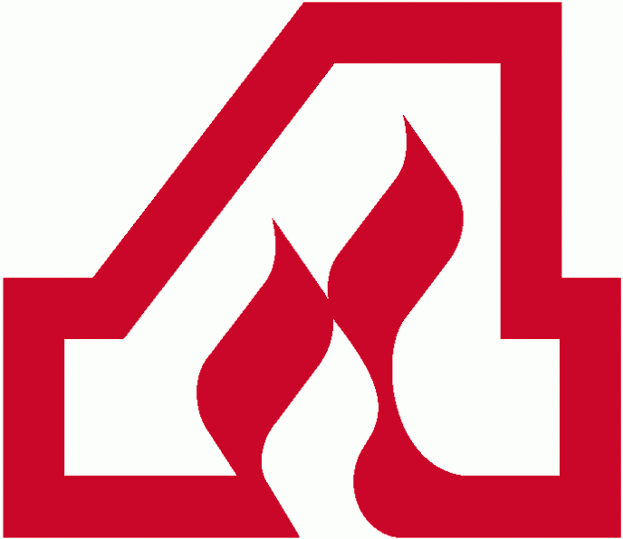 Red and White Flame Logo - Atlanta Flames Primary Logo - National Hockey League (NHL) - Chris ...