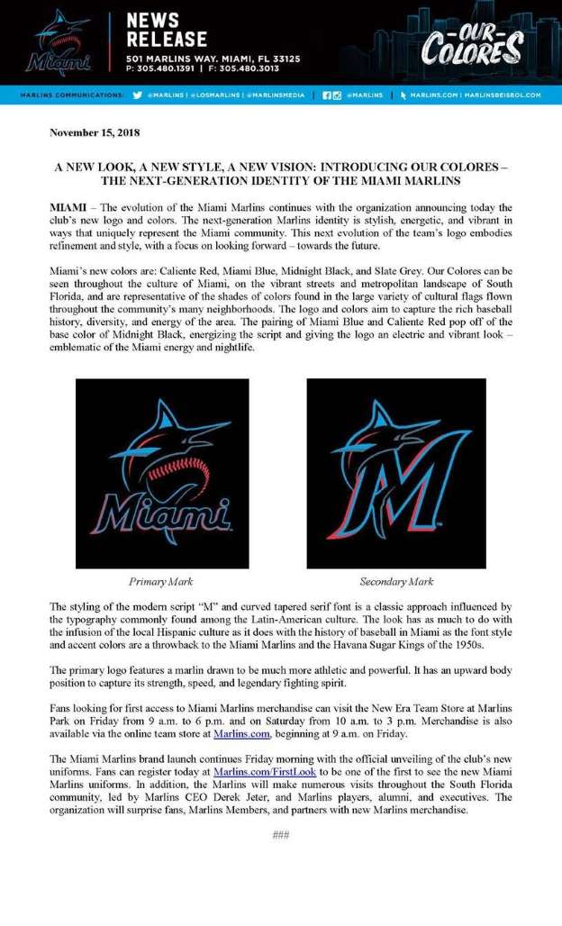 MSN New Logo - Marlins reveal new logo