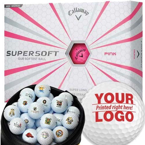 X Ball Logo - Callaway Supersoft Pink Rose Logo Golf Balls (12 Doz)