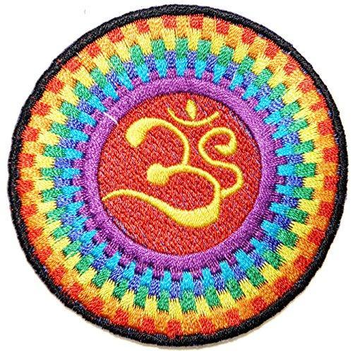 Om Hippie Logo - Aum Om Ohm Hindu Yoga Indian Lotus Lucky Sign Logo Hippie Retro