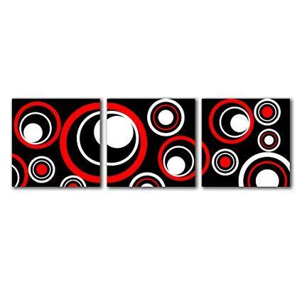 Black Circle with Red Rectangle Logo - Spirit Up Art Huge Red and Black and White Abstract Art