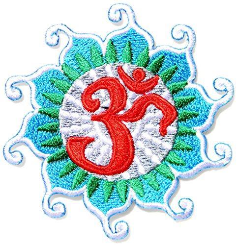 Om Hippie Logo - Aum Om Ohm Hindu Yoga Indian Lotus Lucky Sign Logo Hippie Retro ...