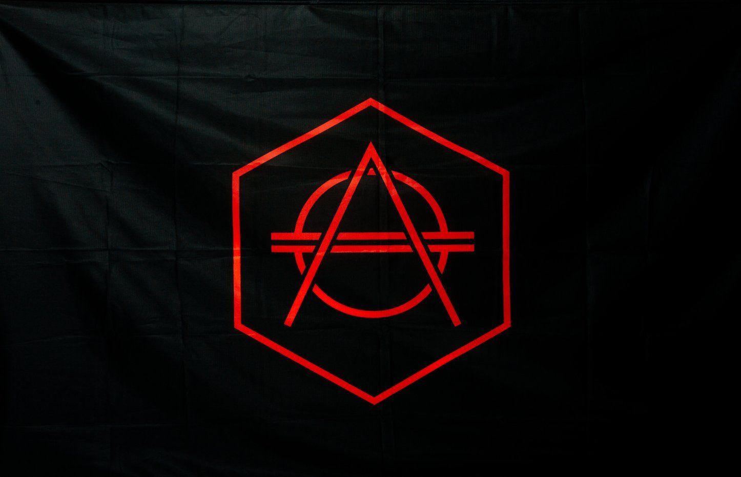 Hexagon White Triangle Red Logo - Official Don Diablo Flag black with red logo – HEXAGON