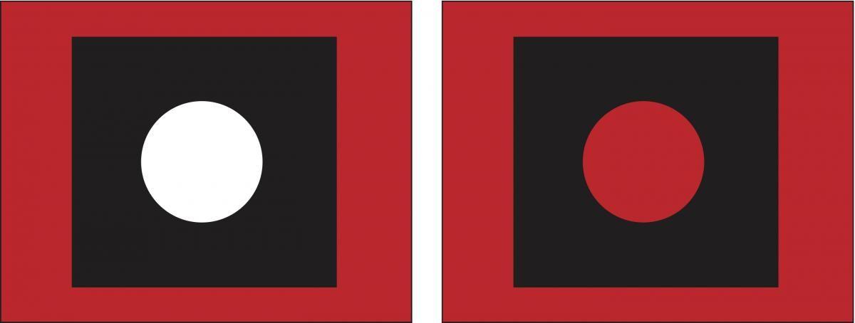 Black Circle with Red Rectangle Logo - Combining Versus Grouping Objects in CorelDraw