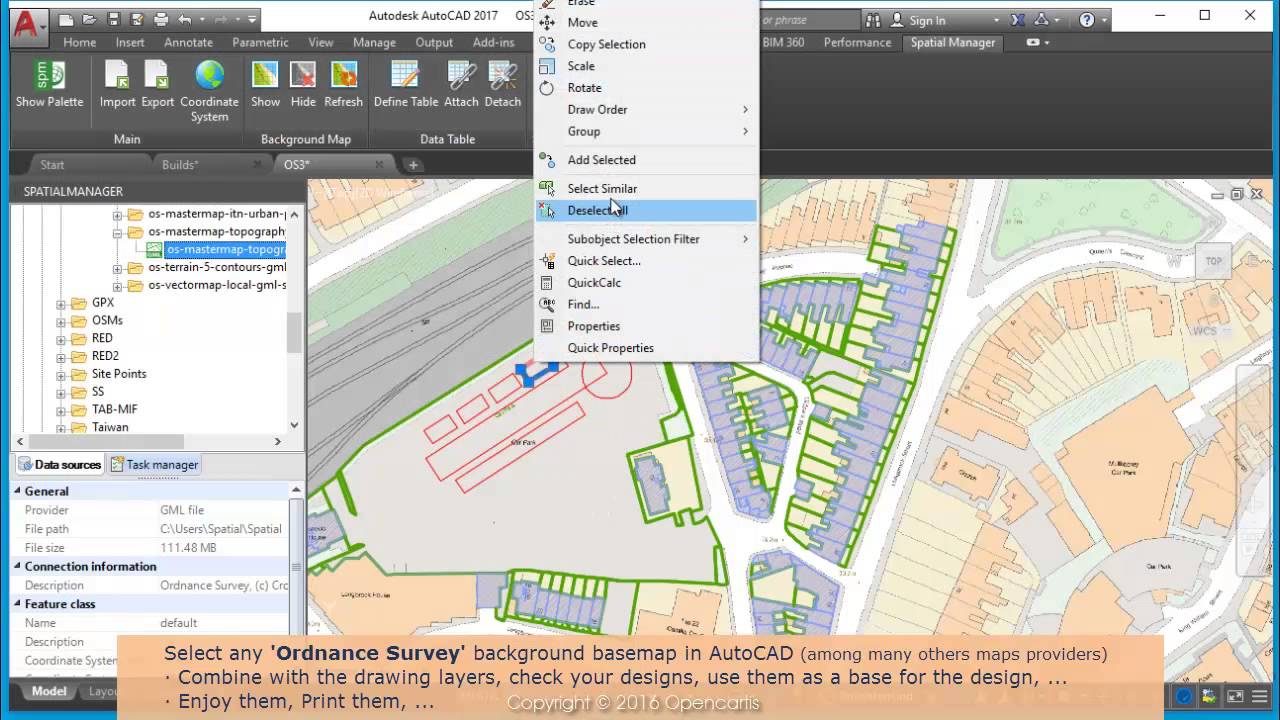 Spatial Mapping Surveying Logo - Ordnance Survey backgroud image base maps (AutoCAD)