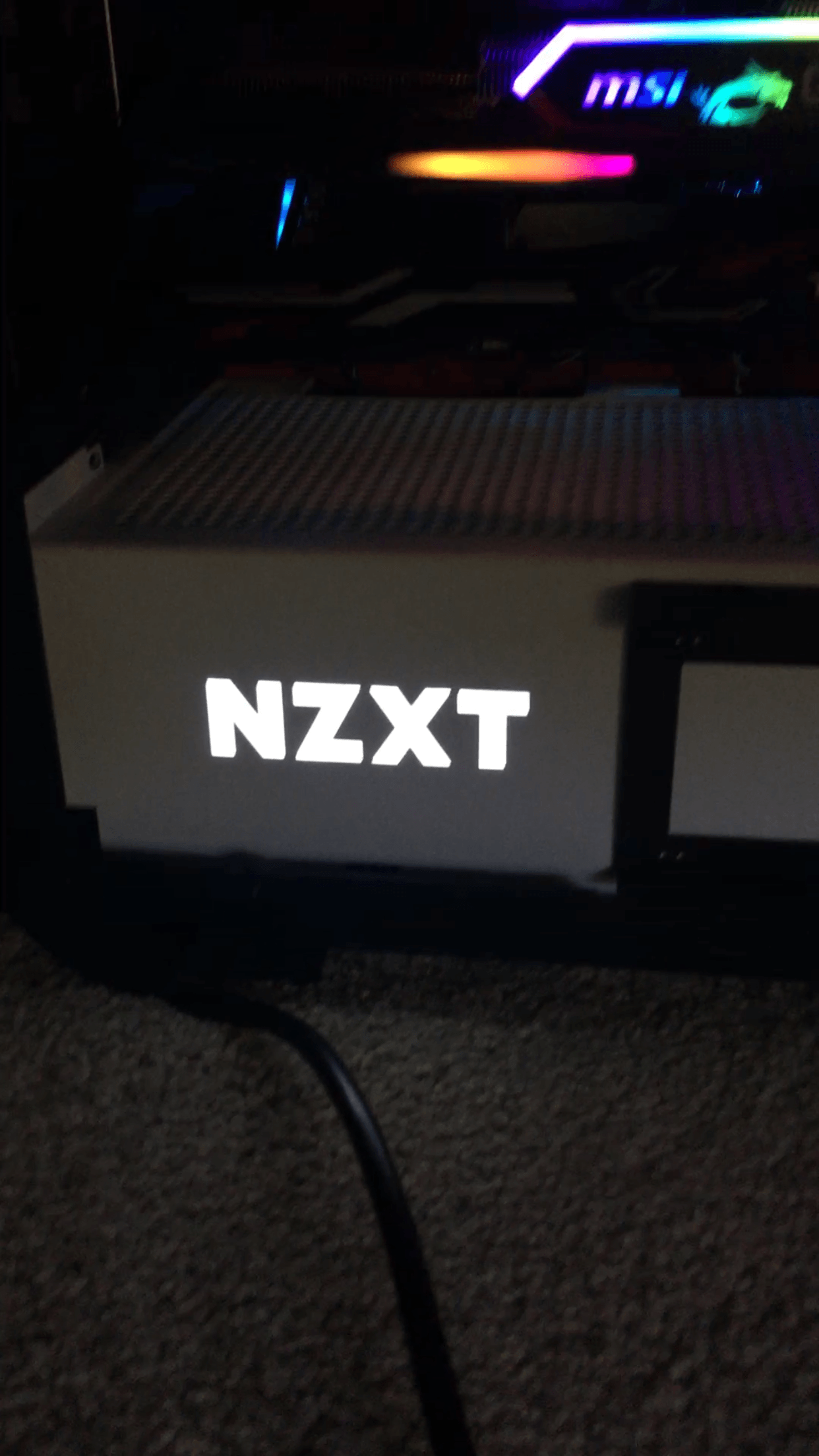 NZXT Logo - The glowing NZXT logo on the case is kinda bright and only white ...