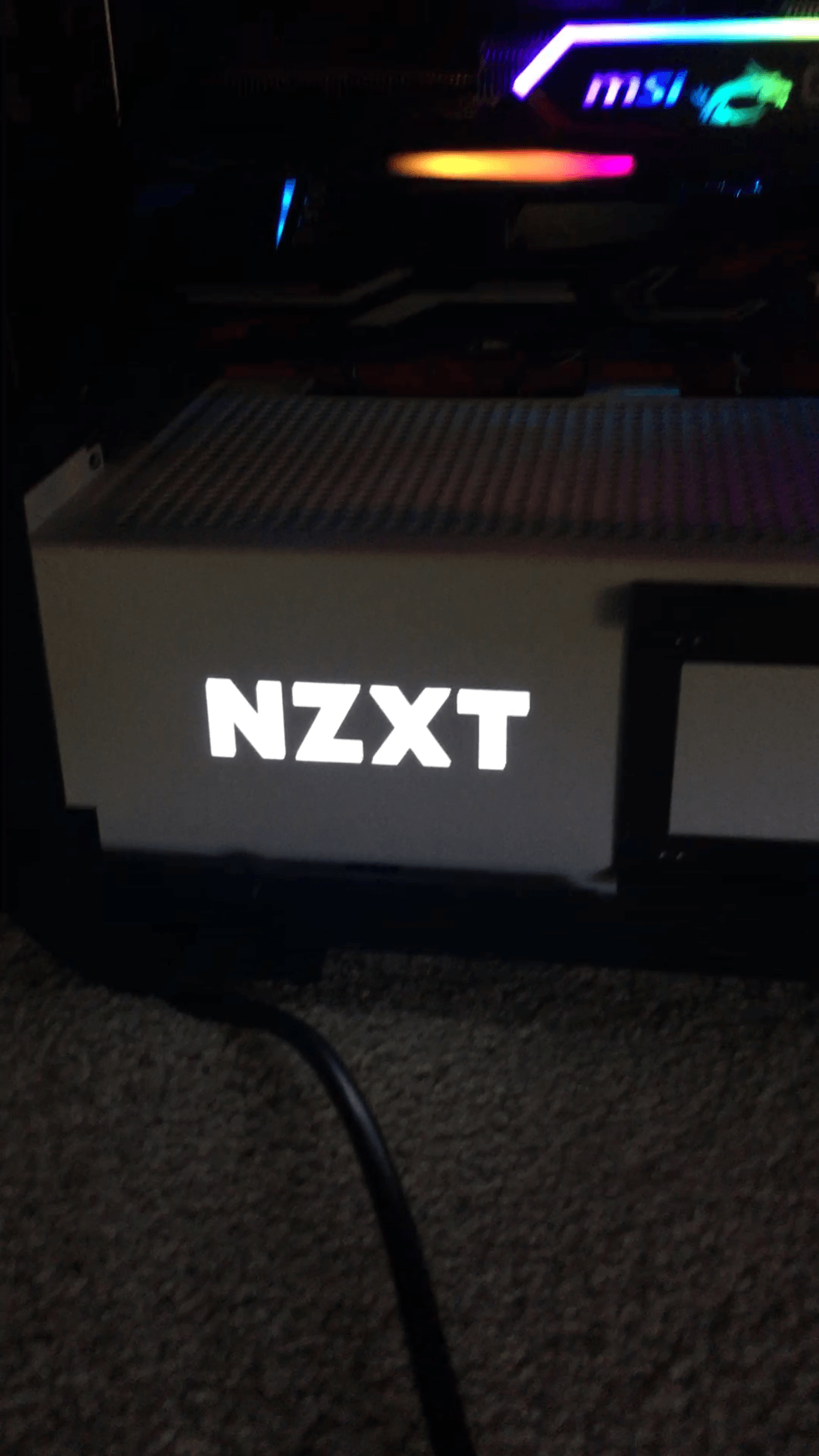 NZXT Logo - The glowing NZXT logo on the case is kinda bright and only white